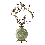 Подсвечник с декором из птиц на ветвях из фарфора с бронзовыми элементами Birds of Paradise варинант исполнения - 3 | Loft Concept в Барнауле