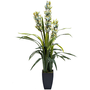 Искусственная орхидея в горшке white