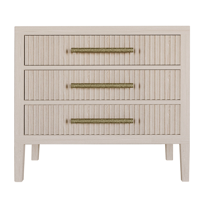 Тумба Primo  с тремя ящиками шпон Светлый дуб Древесина Золотой в Барнауле | Loft Concept 