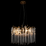 Люстра подвесная круглая в виде ветвей деревьев бронзового цвета с прозрачными подвесками-каплями Droplet Chandelier варинант исполнения - 4 | Loft Concept в Барнауле