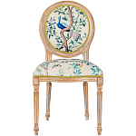 Стул из массива бука бежевый с изображением птиц в саду Beige Green Chinoiserie Blue Bird Chair варинант исполнения - 1 | Loft Concept в Барнауле