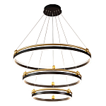 Люстра подвесная с тремя кольцами черного и золотого цвета Ring Horizontal варинант исполнения - 2 | Loft Concept в Барнауле