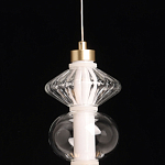 Подвесной светильник с вертикальной композицией из прозрачных и янтарных стеклянных шаров и ромбов Gabriel Scott Luna варинант исполнения - 9 | Loft Concept в Барнауле