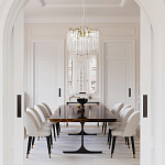 Люстра подвесная круглая в виде ветвей деревьев бронзового цвета с прозрачными подвесками-каплями Droplet Chandelier варинант исполнения - 7 | Loft Concept в Барнауле