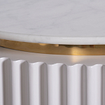 Тумбочка белая овальная с мраморной столешницей Thoroughbass варинант исполнения - 6 | Loft Concept в Барнауле