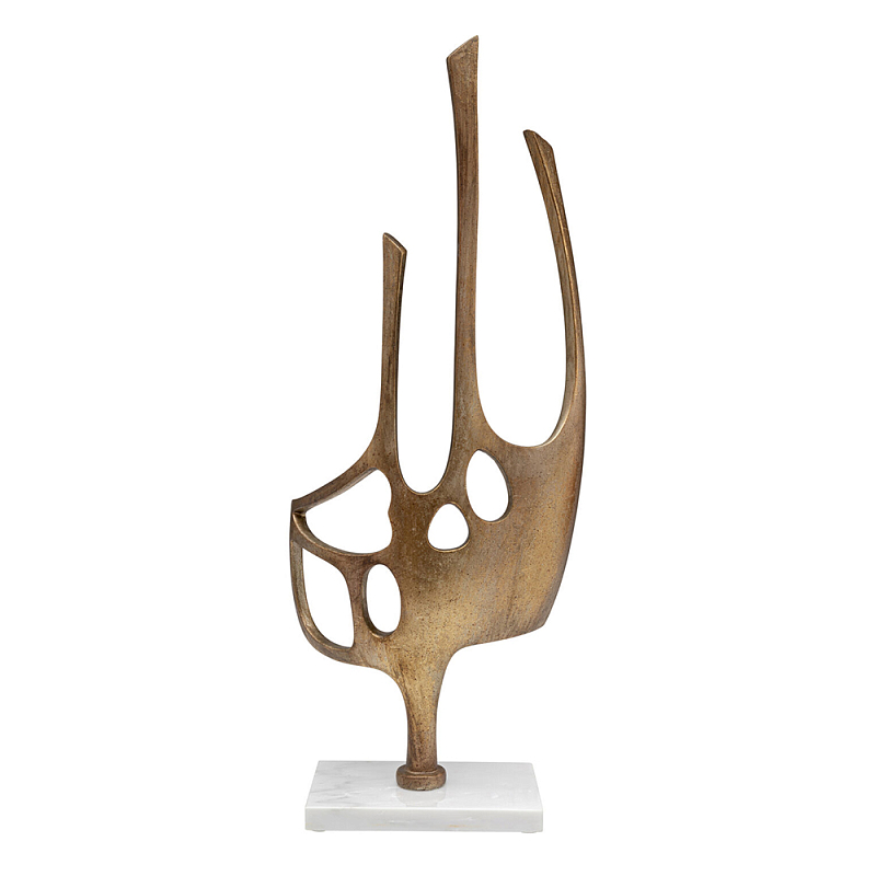 Аксессуар современный Абстракция Abstract Sculpture Brass Золотой Белый Мрамор Bianco в Барнауле | Loft Concept 