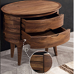 Прикроватный столик из дерева с 2-мя ящиками Moon Walnut Furniture варинант исполнения - 4 | Loft Concept в Барнауле