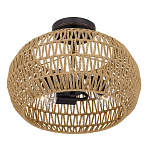 Потолочный светильник с плафоном из плетеного джута и черным каркасом Quoizel варинант исполнения - 3 | Loft Concept в Барнауле
