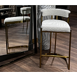 Стул барный букле бежевый с каркасом цвета матовое золото Tactility варинант исполнения - 6 | Loft Concept в Барнауле