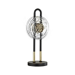 Настольная лампа черного цвета с круглым прозрачным стеклянным плафоном Virelia  варинант исполнения - 1 | Loft Concept в Барнауле