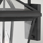 Настенный фонарь черного цвета с прозрачным стеклянным плафоном трапециевидной формы Hinkley варинант исполнения - 5 | Loft Concept в Барнауле