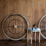 Часы настенные деревянные с римскими цифрами бронзового цвета Clock with History варинант исполнения - 2 | Loft Concept в Барнауле