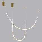 Подвесной светильник с 3-мя изогнутыми плафонами и белыми декоративными шариками PEARLS Suspension варинант исполнения - 3 | Loft Concept в Барнауле