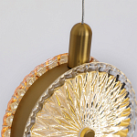 Подвесной светильник с плафонами из рельефного стекла Peony Glass Bronze Six варинант исполнения - 3 | Loft Concept в Барнауле