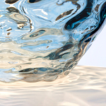 Настольная лампа со белым конусным абажуром и прозрачным голубым стеклянным основанием Quintiesse варинант исполнения - 5 | Loft Concept в Барнауле