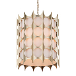 Подвесной светильник в форме цилиндра с фактурным серебряным каркасом и тканевым абажуром Silver Honeycomb варинант исполнения - 1 | Loft Concept в Барнауле