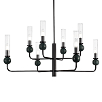 Люстра с 8-ю плафонами в форме стеклянных трубок и мраморных декоративных элементов Montreal варинант исполнения - 2 | Loft Concept в Барнауле