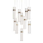 Люстра каскадная с прозрачными цилиндрическими плафонами Jenae Glass Tube Lighting варинант исполнения - 1 | Loft Concept в Барнауле