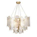 Люстра с многослойным эффектом из овальных элементов из непрозрачного стекла Conformation варинант исполнения - 2 | Loft Concept в Барнауле