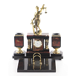 Настольный письменный набор из яшмы с часами в подарочной упаковке Manager Organizer варинант исполнения - 1 | Loft Concept в Барнауле