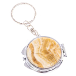 Зеркало брелок карманное двухстороннее из натурального камня Оникс Silver Stone Mirrors варинант исполнения - 4 | Loft Concept в Барнауле