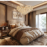 Люстра каскадная с подвесками в форме колец Galaxy of Light варинант исполнения - 9 | Loft Concept в Барнауле