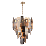 Люстра с многослойными стеклянными панелями янтарного и дымчатого цвета Textured Glass Chandelier варинант исполнения - 1 | Loft Concept в Барнауле