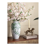 Ваза высокая с зелеными цветочными и птичьими мотивами Vase Inspired by Nature варинант исполнения - 3 | Loft Concept в Барнауле