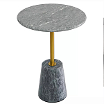 Кофейный столик круглый из мрамора серый Reliable Foundation варинант исполнения - 2 | Loft Concept в Барнауле
