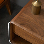 Прикроватная деревянная тумба с ящиком и нишей для хранения Moon Walnut Furniture варинант исполнения - 3 | Loft Concept в Барнауле