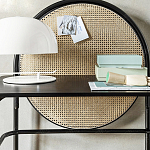 Письменный стол с круглой плетёной панелью для крепления заметок Allegory варинант исполнения - 3 | Loft Concept в Барнауле