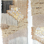 Триптих Геометрический гобелен бежевый Figurative Beige Wall Hangings варинант исполнения - 3 | Loft Concept в Барнауле