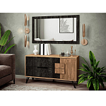 Зеркало настенное прямоугольное цвета угольный камень Stone Effect варинант исполнения - 2 | Loft Concept в Барнауле