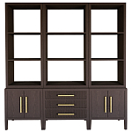 Модульный стеллаж Primo из трех составных элементов Темный орех варинант исполнения - 1 | Loft Concept в Барнауле