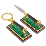 Настольный письменный набор из малахита с декором в виде лошади Leader Organizer варинант исполнения - 6 | Loft Concept в Барнауле