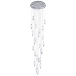Большая каскадная люстра с хрустальными подвесками Esme Drops Crystal Chrome Cascade Chandelier 25 варинант исполнения - 1 | Loft Concept в Барнауле