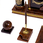 Настольный письменный набор с часами из природного камня обсидиана Royal Set варинант исполнения - 5 | Loft Concept в Барнауле