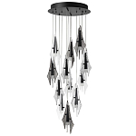 Люстра каскадная с 12-ю рельефными прозрачными плафонами Glass Pod  варинант исполнения - 4 | Loft Concept в Барнауле