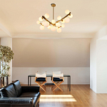 Люстра подвесная фигурная с белыми лампами в форме шара Felicitat варинант исполнения - 1 | Loft Concept в Барнауле