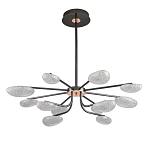 Люстра черного цвета с 12-ю прозрачными плафонами овальной формы Iona chandelier варинант исполнения - 1 | Loft Concept в Барнауле