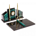 Настольный письменный набор из змеевика с часами Successful Leader варинант исполнения - 2 | Loft Concept в Барнауле