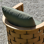 Дизайнерское уличное кресло из массива дерева с плетеной спинкой PALINFRASCA Armchair варинант исполнения - 4 | Loft Concept в Барнауле