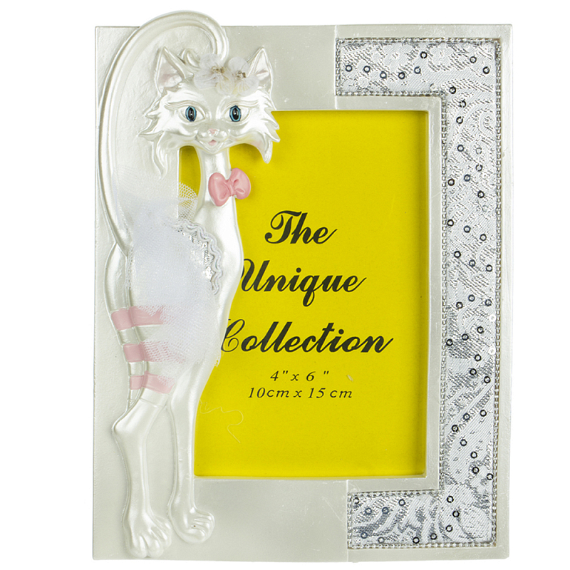 Фоторамка детская Childhood Corner Pink Cat Серебряный в Барнауле | Loft Concept 