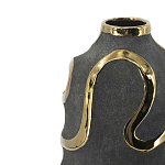 Ваза с золотыми акцентными полосами на черном матовом фоне Accent Tape варинант исполнения - 4 | Loft Concept в Барнауле