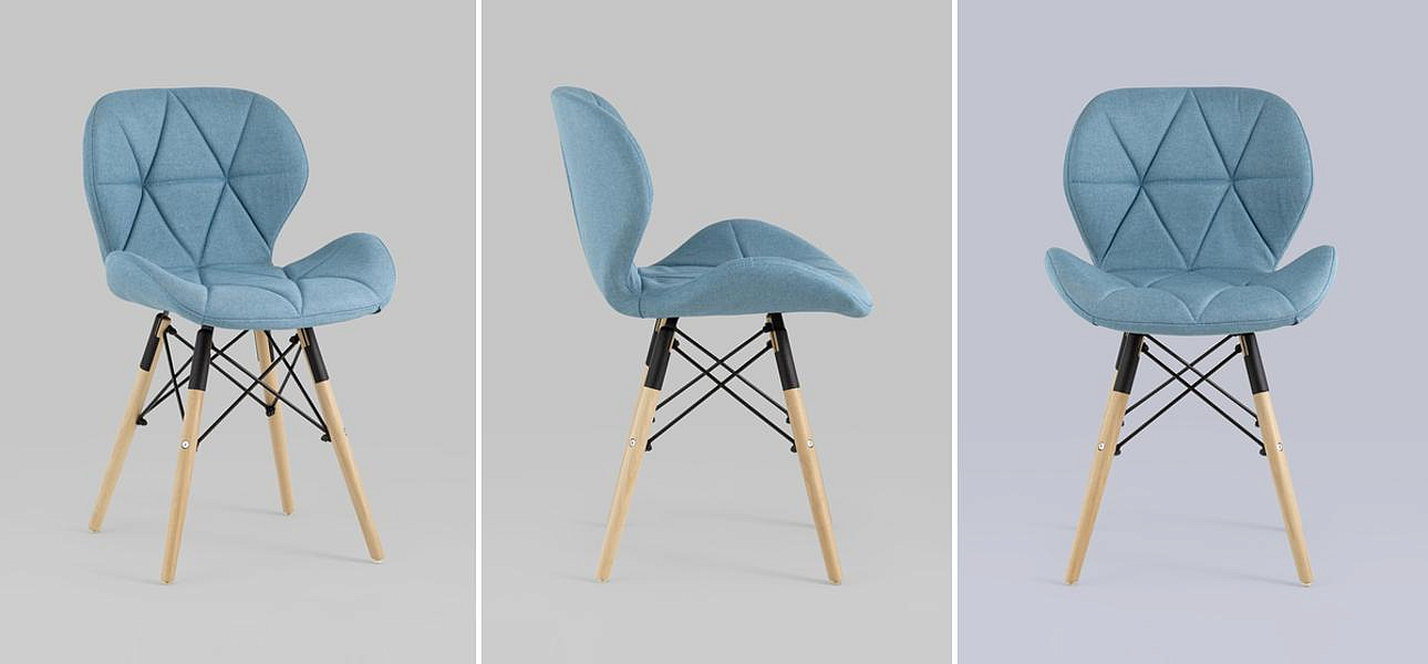 Стул Jeroen Chair Рогожка Голубой Цвет Стул Jeroen Chair Рогожка Голубой Цвет - Loft-Concept в Барнауле