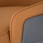 Стул оранжевый с высокой спинкой из искуственной кожи на серых металлических ножках Enigma Orange варинант исполнения - 4 | Loft Concept в Барнауле