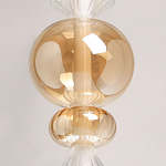 Подвесной светильник с вертикальной композицией из прозрачных и янтарных стеклянных шаров и ромбов Gabriel Scott Luna варинант исполнения - 6 | Loft Concept в Барнауле