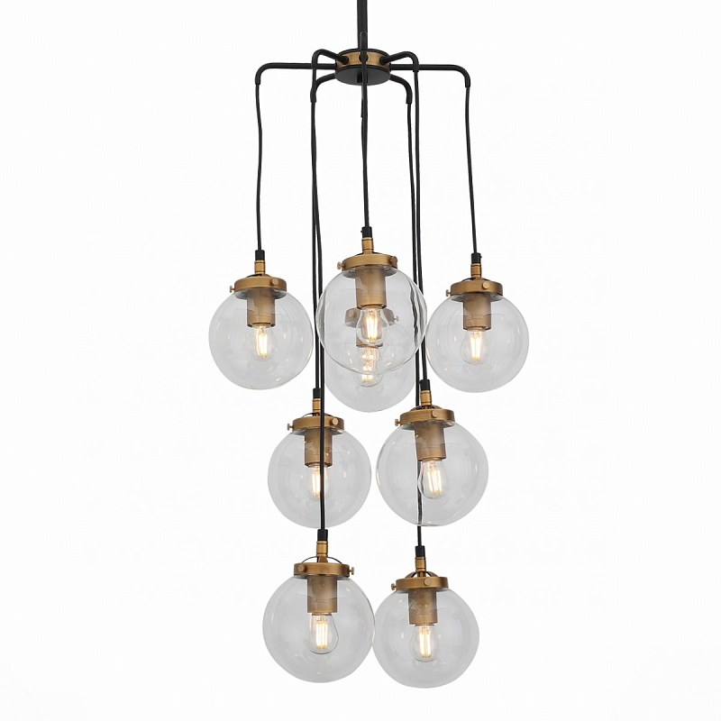 Люстра Bistro Globe Clear Glass Chandelier 8 Tower Золотой Люстра Bistro Globe Clear Glass Chandelier 8 Tower Золотой в Барнауле | Loft Concept