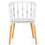 Пластиковый стул на ножках из массива бука Ferret Spiral White варинант исполнения - 2 | Loft Concept в Барнауле