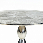 Кофейный столик с рельефной столешницей из металла Aplika Silver варинант исполнения - 4 | Loft Concept в Барнауле